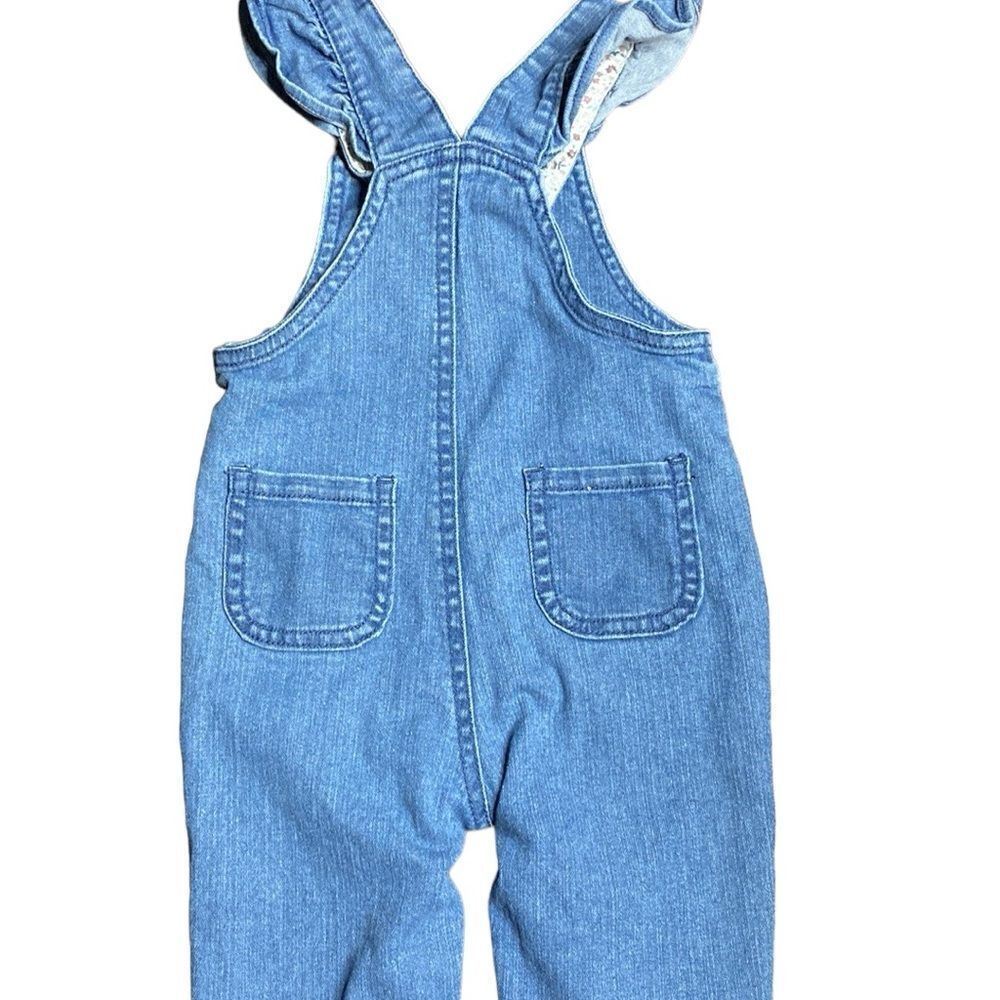 CARTER’S Denim Ruffle Floral Overalls - Picture 4 of 6